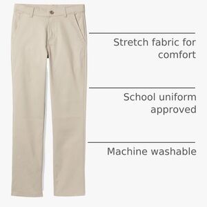 Boy’s Nautical School Uniform Tan Stretch Pants 8 regular